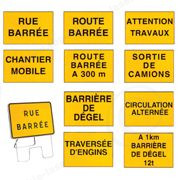 Panneaux de signalisation KC1 ROUTE BARREE-710410 à 710455-30