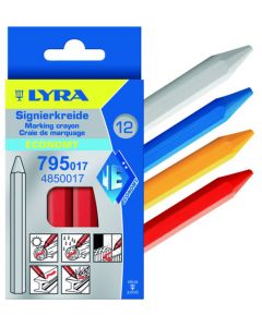 Craie grasse de signalisation, rouge, pour sols/murs, 12 crayons, 120x12mm  - Elbro AG