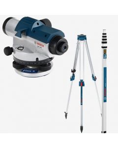 Niveau optique de chantier BOSCH GOL26 en pack avec trépied et mire télescopique 4m