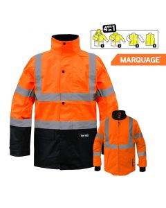 parka haute visisbilité orange