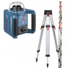 Niveau laser rotatif BOSCH GRL300HVG en pack avec trépied et mire alu 4m faisceau vert
