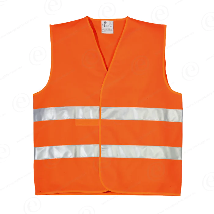 Gilet de signalisation haute visibilite orange fluo